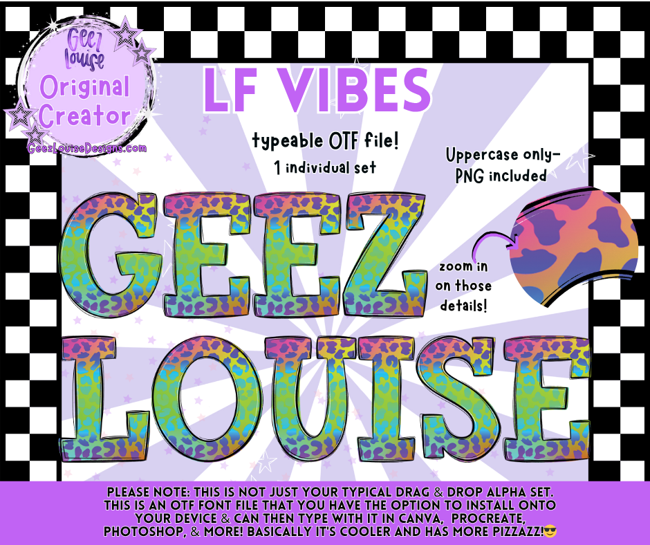 LF Vibes Alpha- OTF Font with PNG Letters (Uppercase)