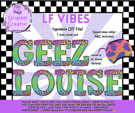 LF Vibes Alpha- OTF Font with PNG Letters (Uppercase)