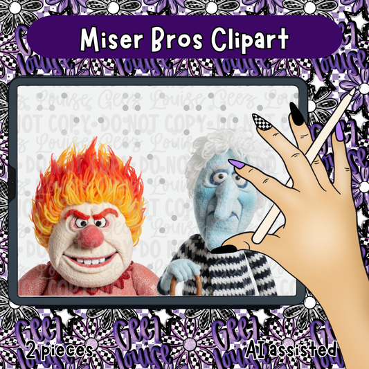Miser Bros Clipart | 2-Piece Classic Chaos Duo | Geez Louise Digital Art