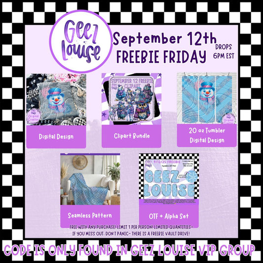 Freebie options- September 12th - all exclusive