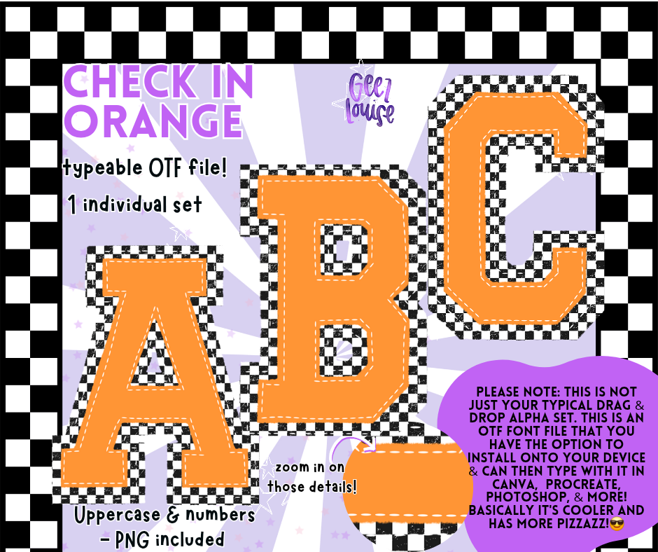 Check It Alpha Series – OTF Fonts + PNG | Multiple Color Variants