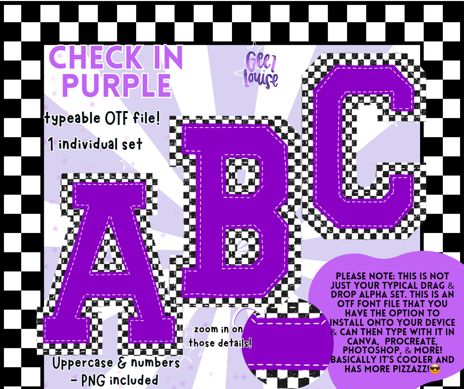Check It Alpha Series – OTF Fonts + PNG | Multiple Color Variants