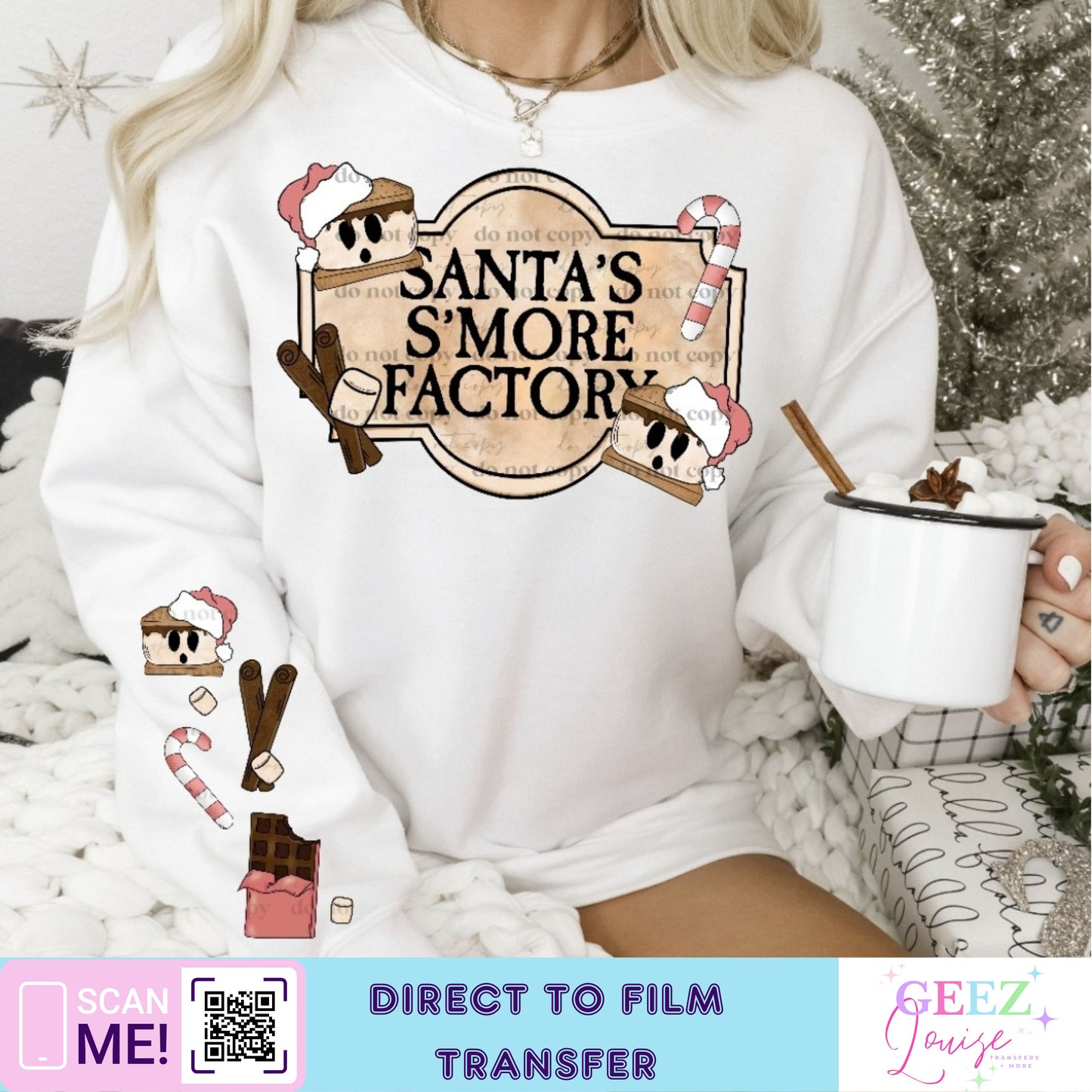 Santa's store factory Christmas - Direct to Film Transfer - made to order