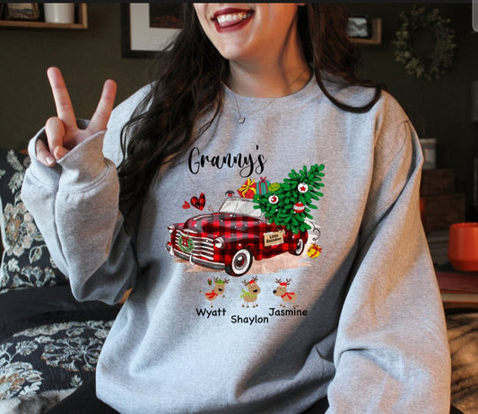Christmas truck personalized with names Graphic Tee
