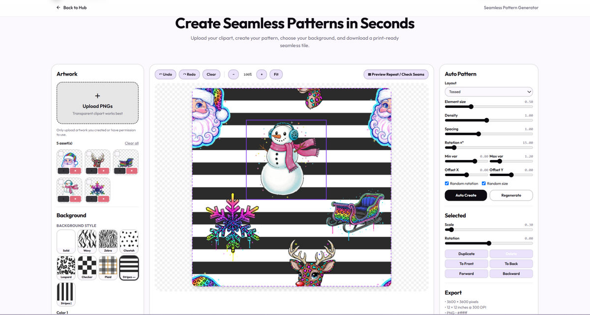 Geezy Seamless Pattern Generator | Create Repeat Digital Papers in Seconds