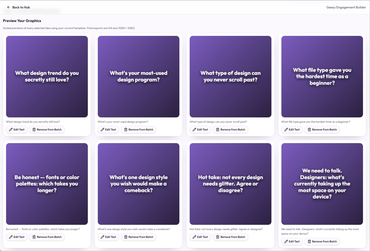 Geezy Engagement Builder – Social Media Post & Graphic Tool