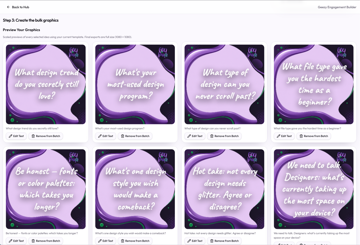Geezy Engagement Builder – Social Media Post & Graphic Tool