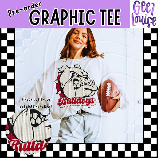 Bulldogs Faux Corduroy Graphic Tee – Pre-Order | Made to Order | Adult & Kid Sizes