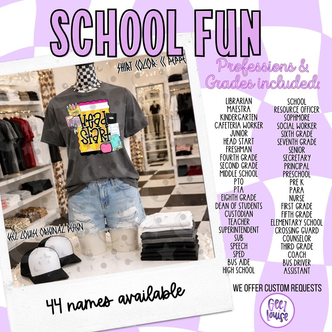 School Fun Design – Teacher & Grade Level PNG