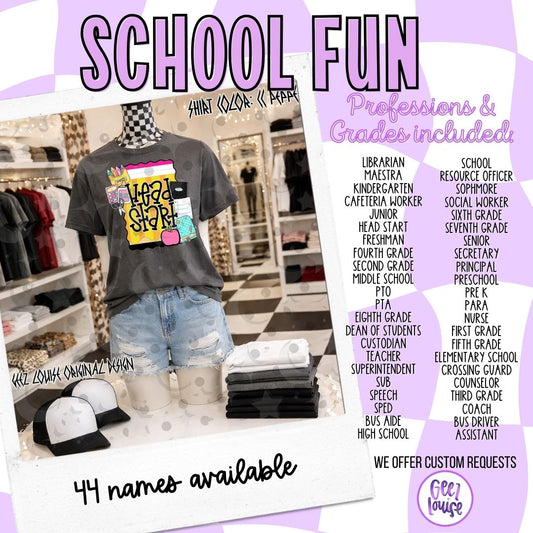 School Fun Design – Teacher & Grade Level PNG