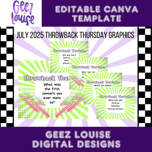 July 2025 Throwback Thursday graphics