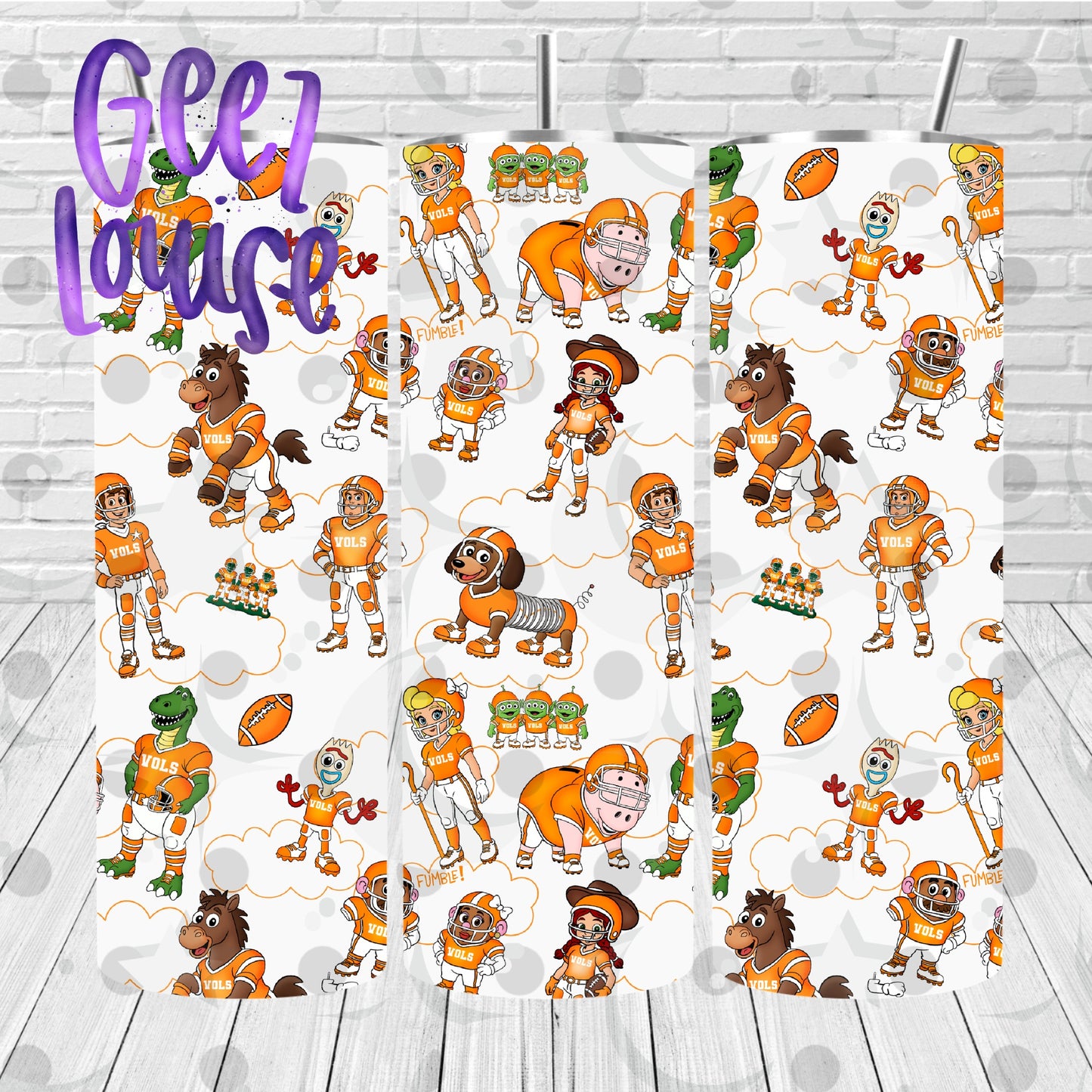 Tennessee Toys Football 20 oz Skinny Tumbler Wrap PNG | Orange Game Day | September 26 No FOMO