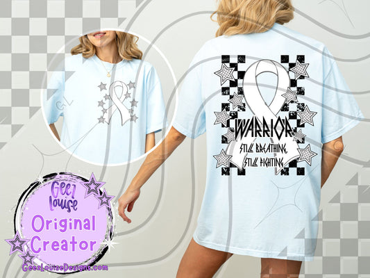 Warrior – Still Breathing, Still Fighting | Lung Cancer Awareness Digital Design