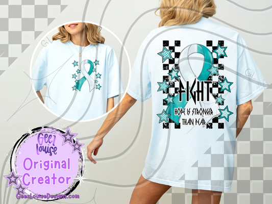 Fight – Hope is Stronger Than Fear Awareness Ribbon Digital Design