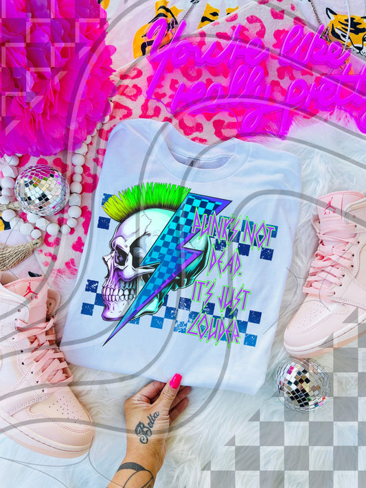 Louder Punk Skull – Neon Sublimation PNG