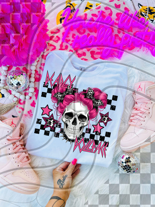 Deadly Dollface – Punk Skull Sublimation PNG