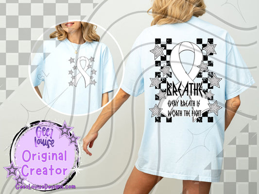 Breathe – Every Breath Is Worth the Fight | Lung Cancer Awareness Digital Design