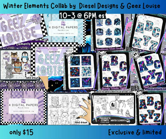 Winter Elements Collab – Limited Edition Winter Design Bundle (Diesel Designs x Geez Louise)