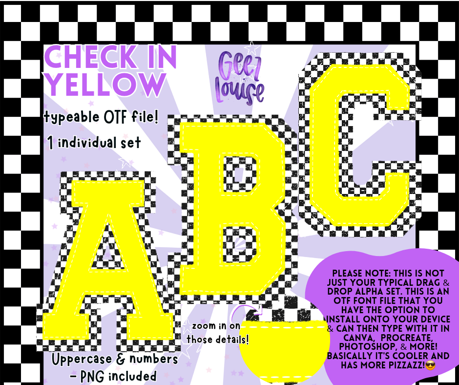 Check It Alpha Series – OTF Fonts + PNG | Multiple Color Variants