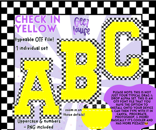 Check It Alpha Series – OTF Fonts + PNG | Multiple Color Variants