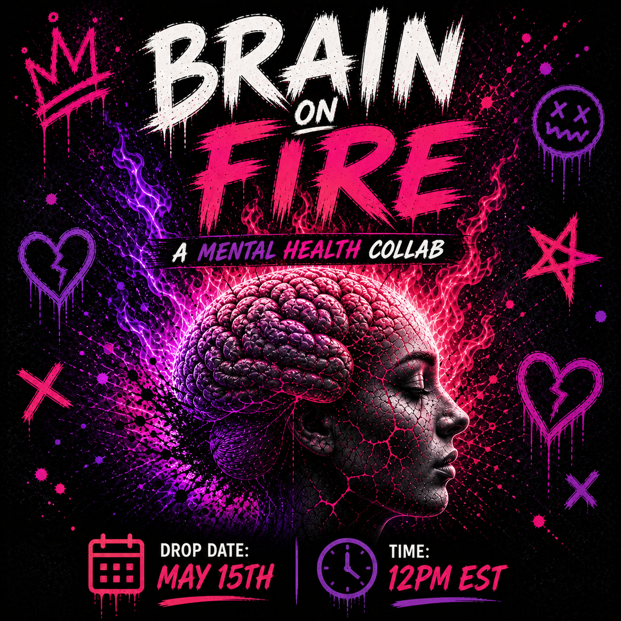 Brain On Fire | Mental Health Collab PNG Bundle