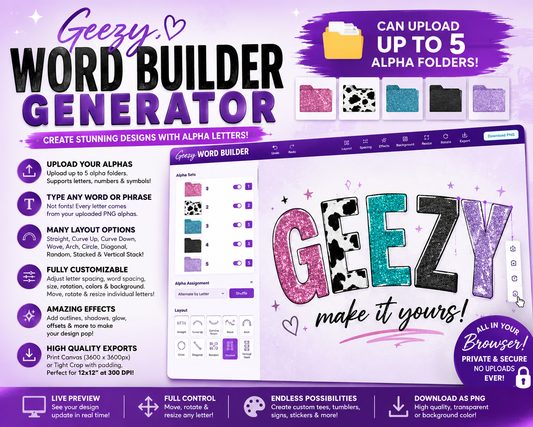 Geezy Word Builder | Create Alpha Words & Phrases in Seconds
