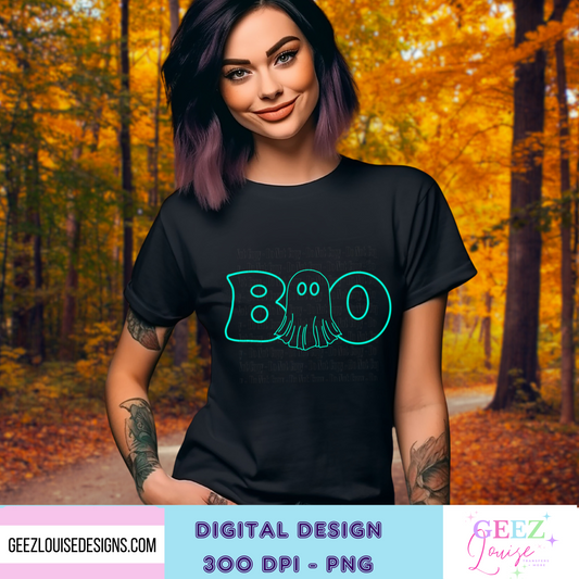 Neon Boo Ghost - Digital Download- PNG