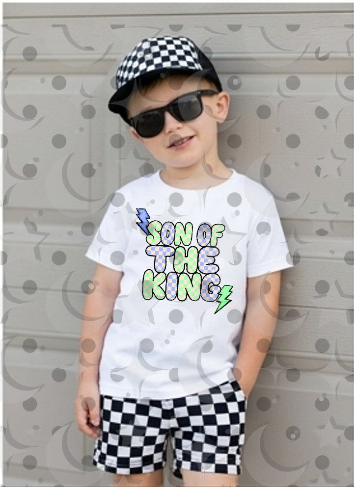 Son of the King PNG | Christian Kids Sublimation Design | Pastel Checkerboard Faith Digital Download | August '26 Finished Design Drive