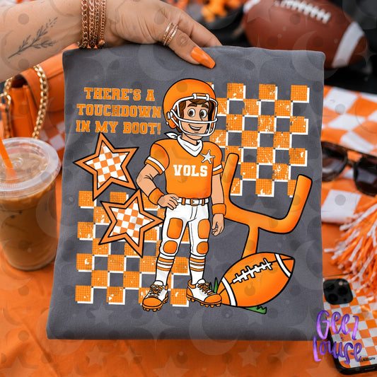 There’s a Touchdown in My Boot Football PNG | Orange Game Day Design | September 26 No FOMO Drive