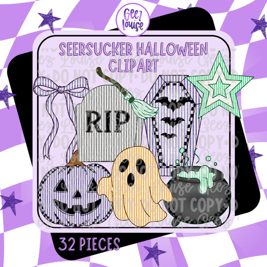 Seersucker Halloween Clipart – 32 Pieces