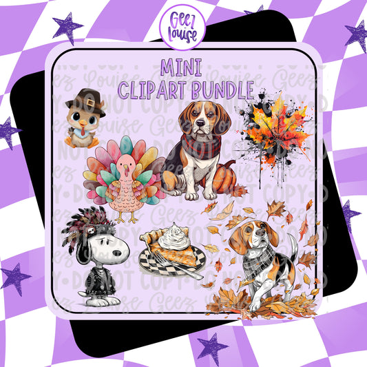 Mini Thanksgiving & Fall Clipart Bundle | Digital Download