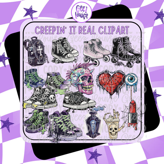 Creepin' it Real Clipart Bundle – 18 Unique Creepin' for Digital Designs