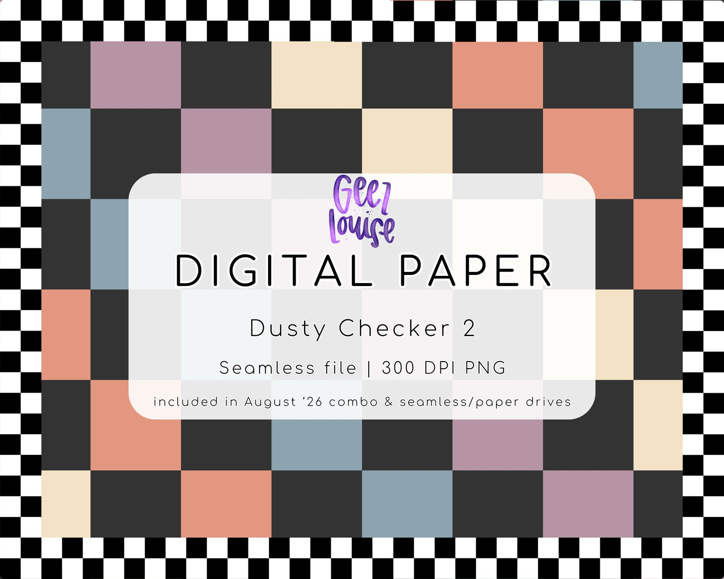 Dusty Checker 2 Seamless Digital Paper PNG | Pastel Buffalo Check Background | August 26 Combo & Seamless Drive