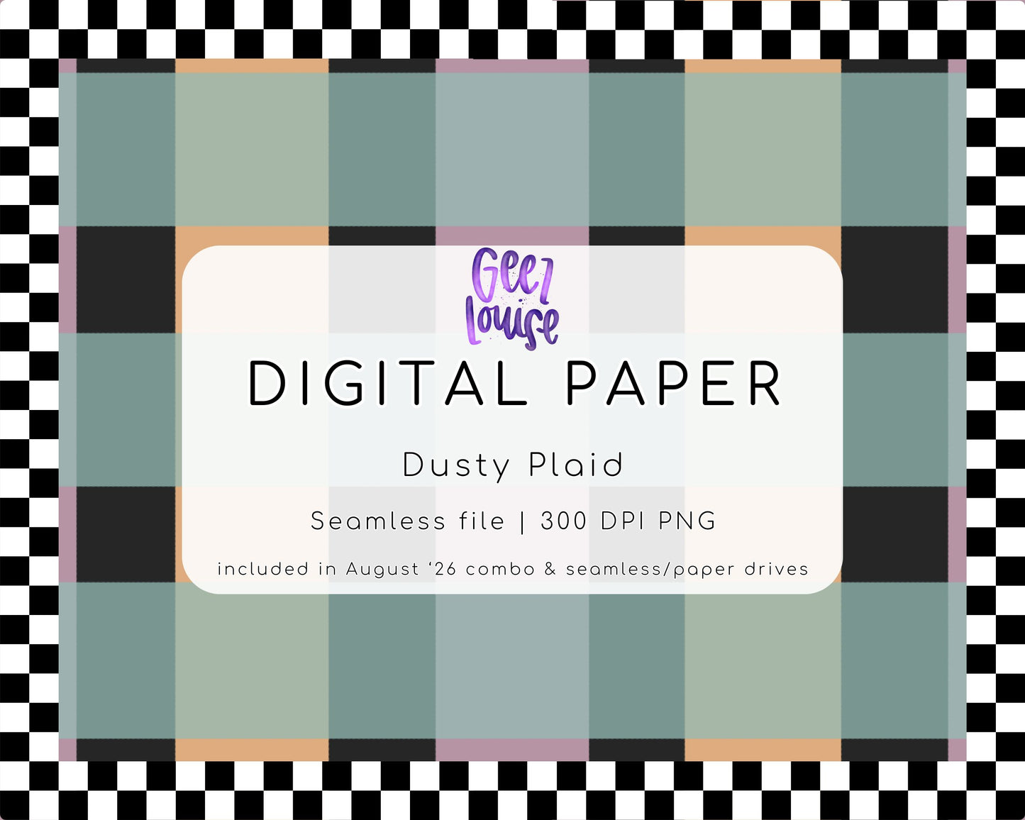 Dusty Plaid Seamless Digital Paper PNG | Pastel Plaid Background | August 26 Combo & Seamless Drive