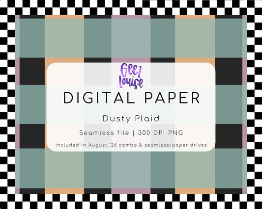 Dusty Plaid Seamless Digital Paper PNG | Pastel Plaid Background | August 26 Combo & Seamless Drive