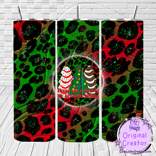 Favorite Things Christmas Leopard Tumbler Design
