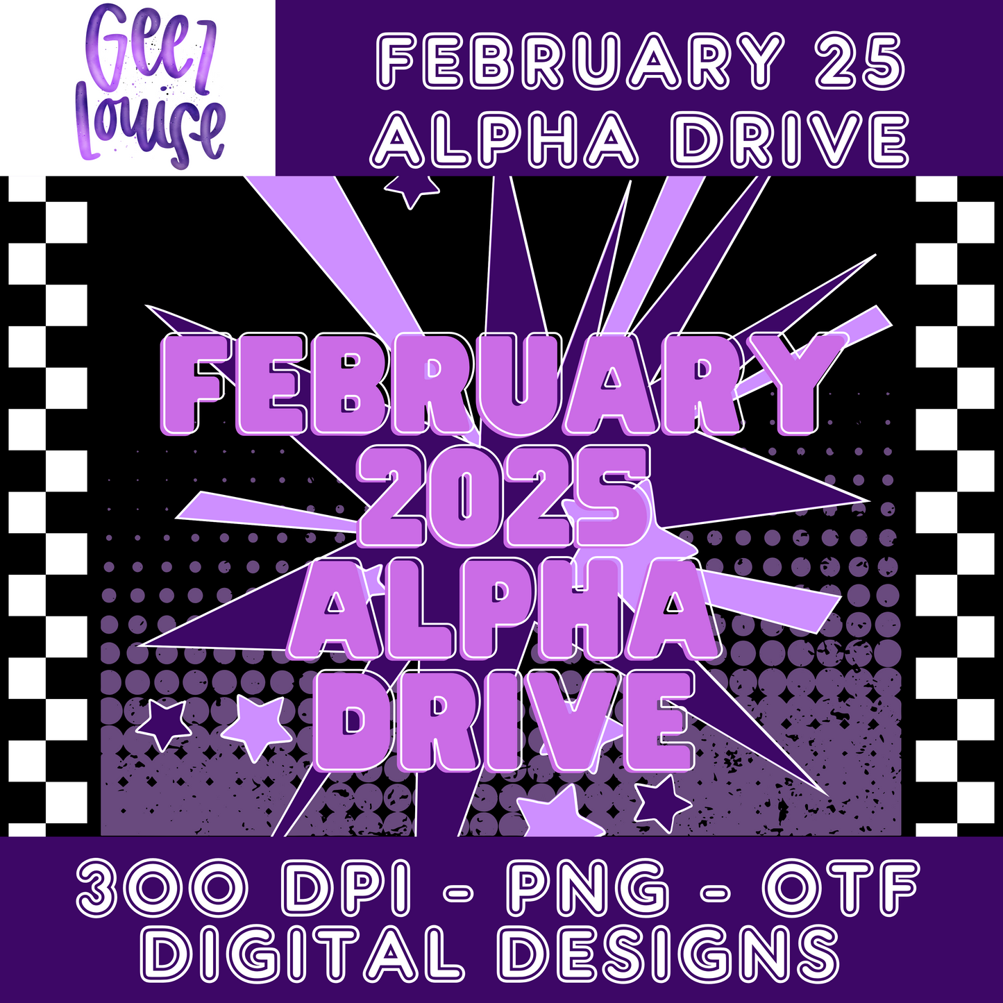 February 2025 Alpha Drive - Digital Download- PNG