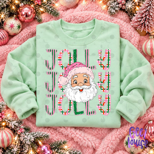 Jolly Jolly Jolly Santa Christmas PNG Design
