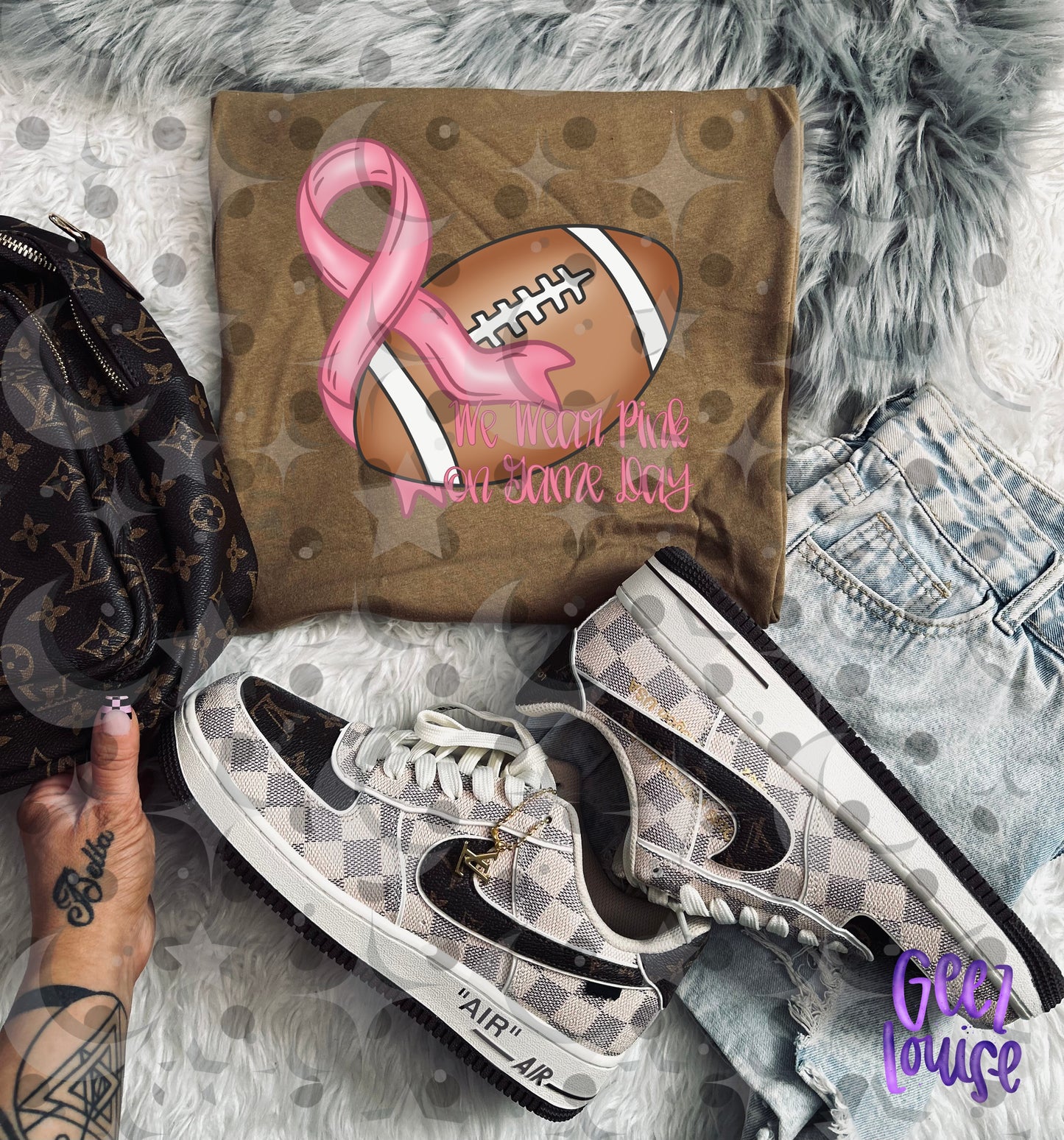 We Wear Pink on Game Day PNG | Breast Cancer Awareness Football Pink Out Design