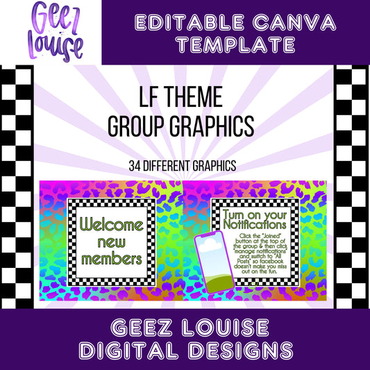 LF Theme Group Graphics • Editable Canva Template Bundle (34 Graphics)