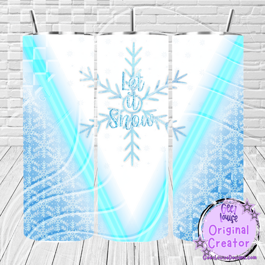 Let It Snow Winter Snowflake Tumbler Design
