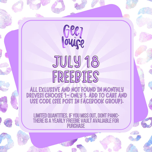 Freebie options- July 18th- all exclusive