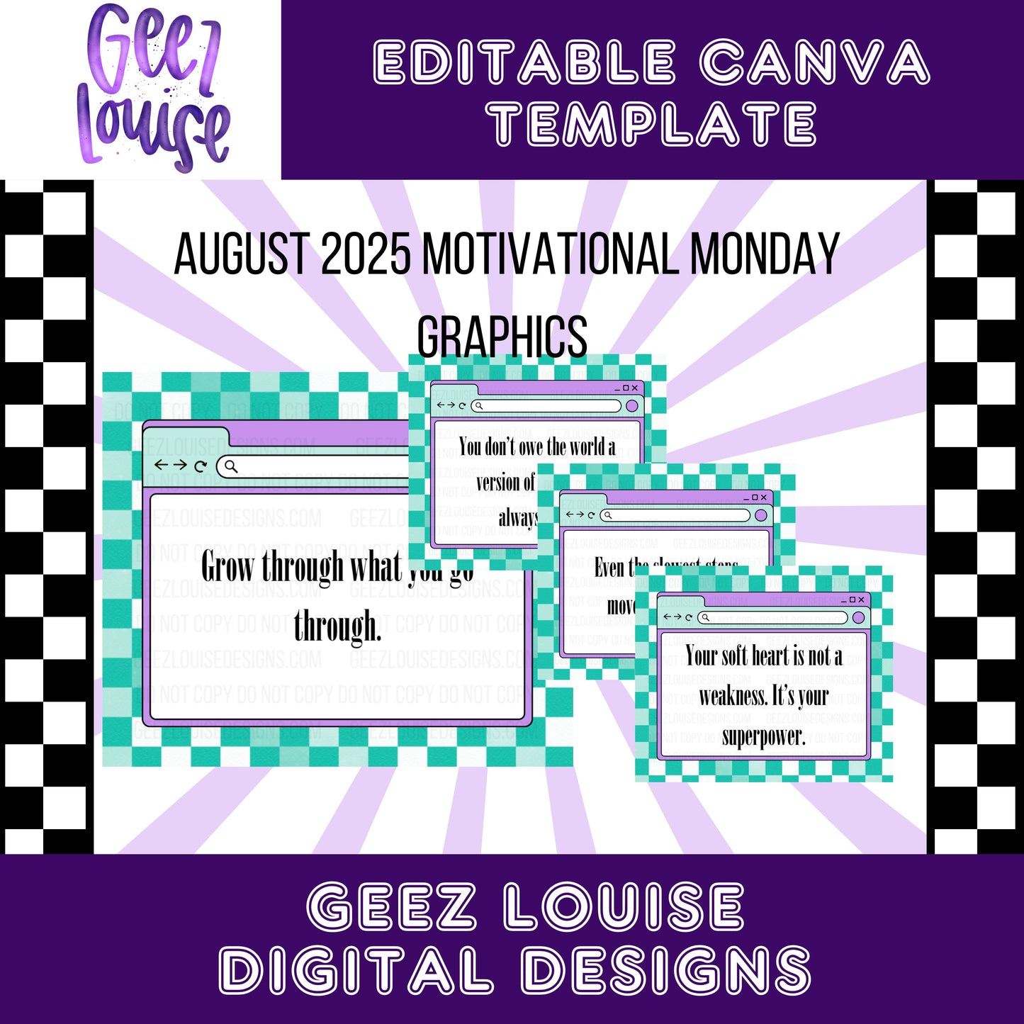 August 2025 Motivational Monday graphics