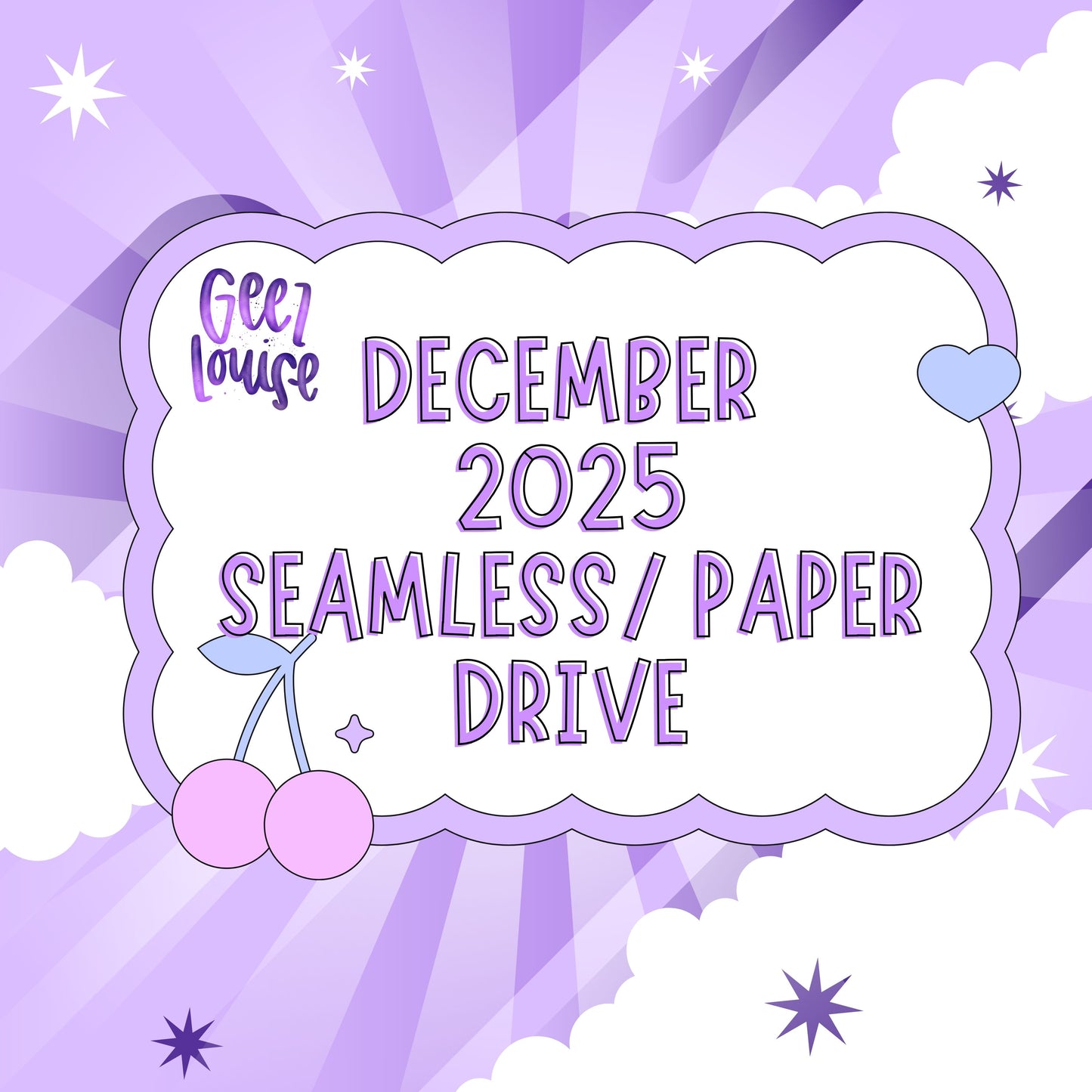 Preorder- December 25 Monthly Drives – Engagement, Clipart, Designs, Alpha/OTF, and Seamless/Paper