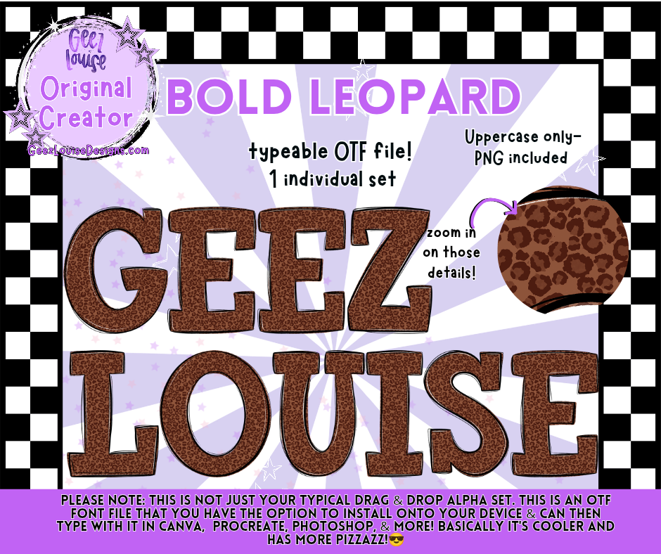Bold Leopard (OTF Font + PNGs)