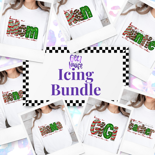 Icing bundle/drive faux embroidery  - Digital Download- PNG