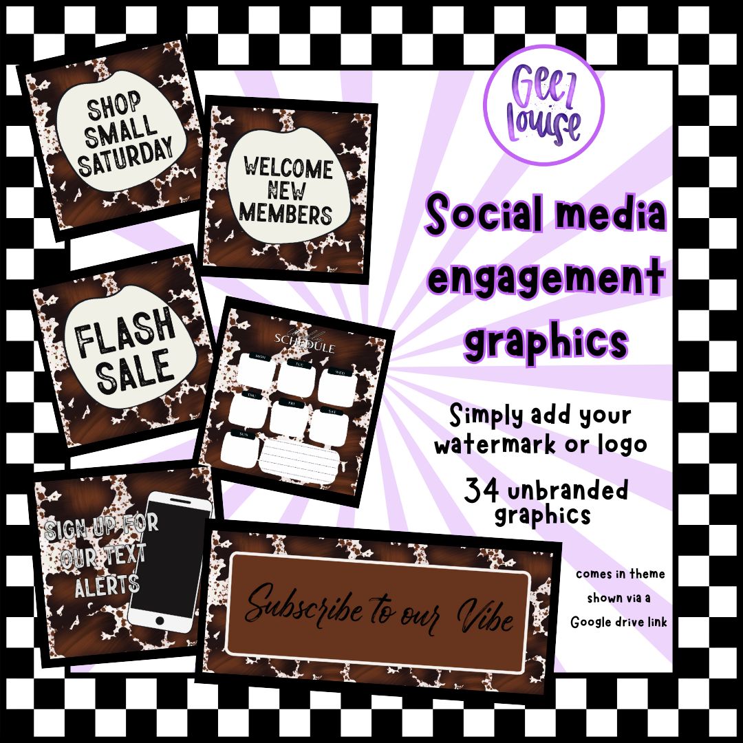 Cow print business engagement graphic drive- Digital Download- PNG