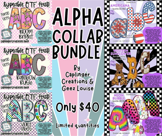 Alpha Collab Bundle with Caplinger Creations - Digital Download- PNG - OTF