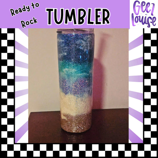 Glitter Beach 20oz Resin tumbler