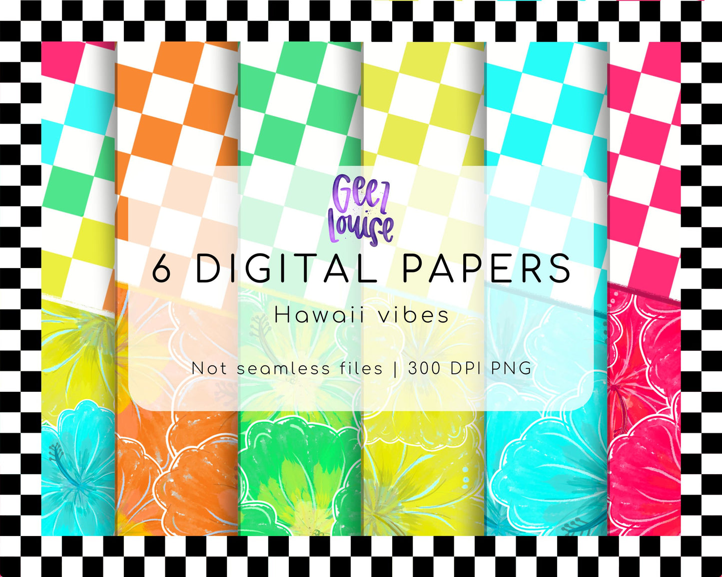 Hawaii Vibes background digital paper pack- Digital Download- PNG